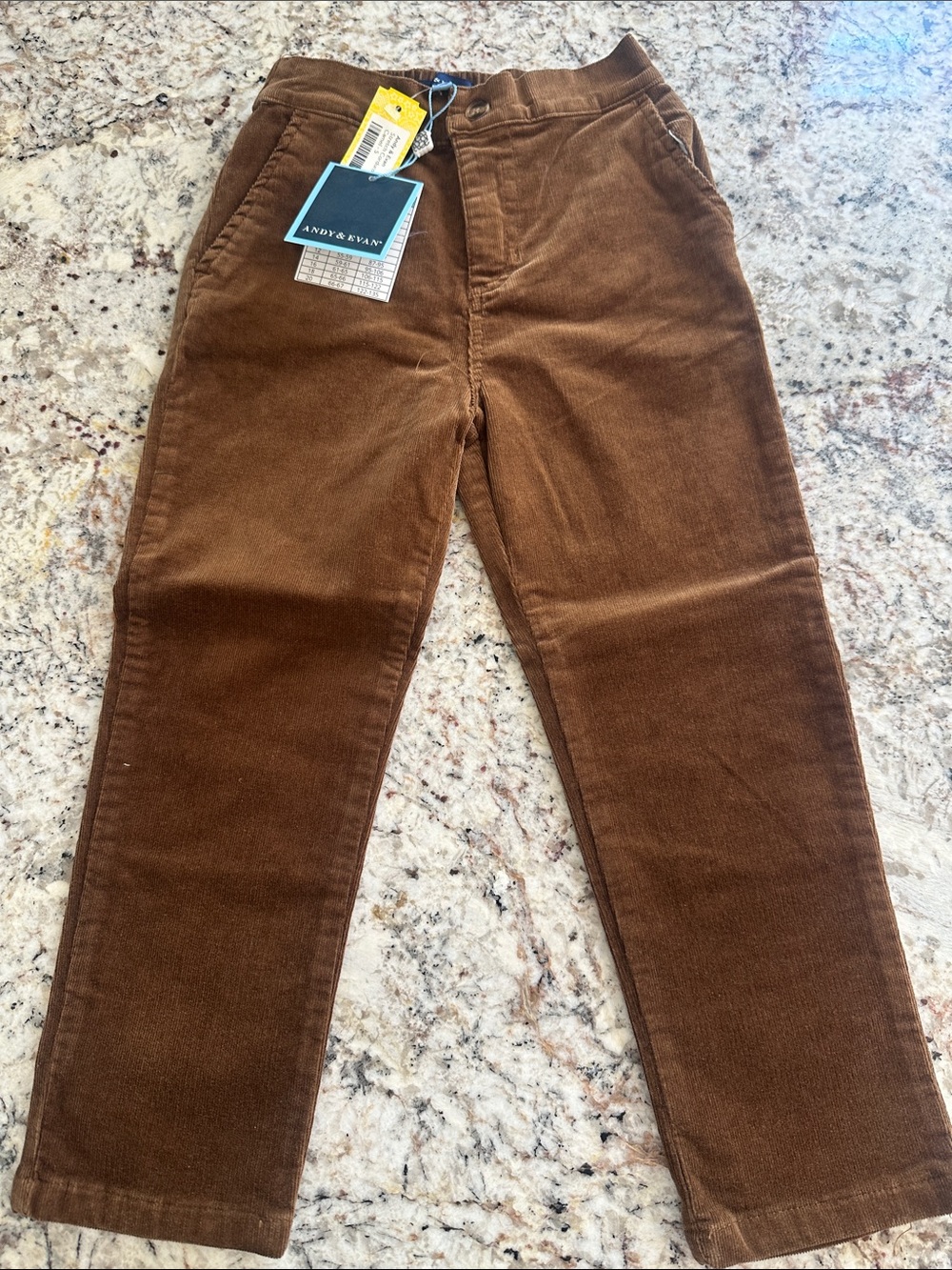 Boys Andy & Evan Brown Corduroy Pants size 5 NWT